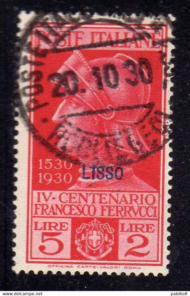 EGEO 1930 LIPSO (LISSO) FERRUCCI LIRE 5 + 2 L. USATO USED OBLITERE' - Egée (Lipso)