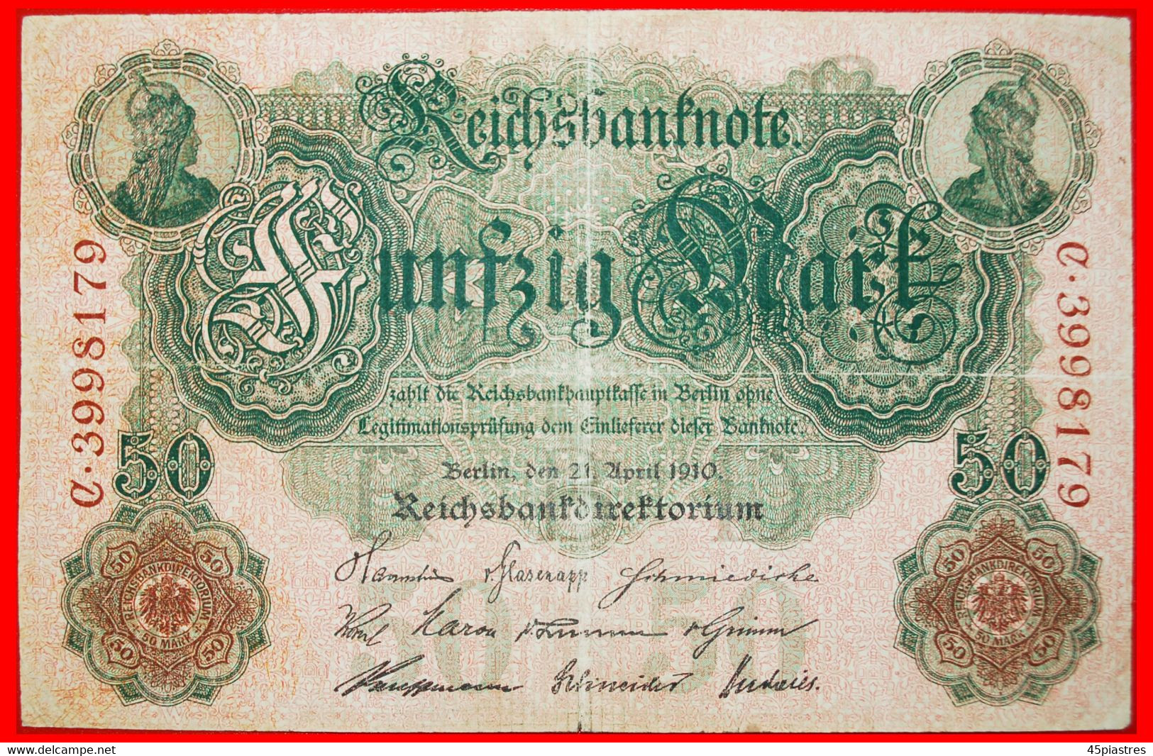 • REICHSBANKNOTE: GERMANY ★ 50 MARK 1910! LOW START ★ NO RESERVE! - 50 Mark