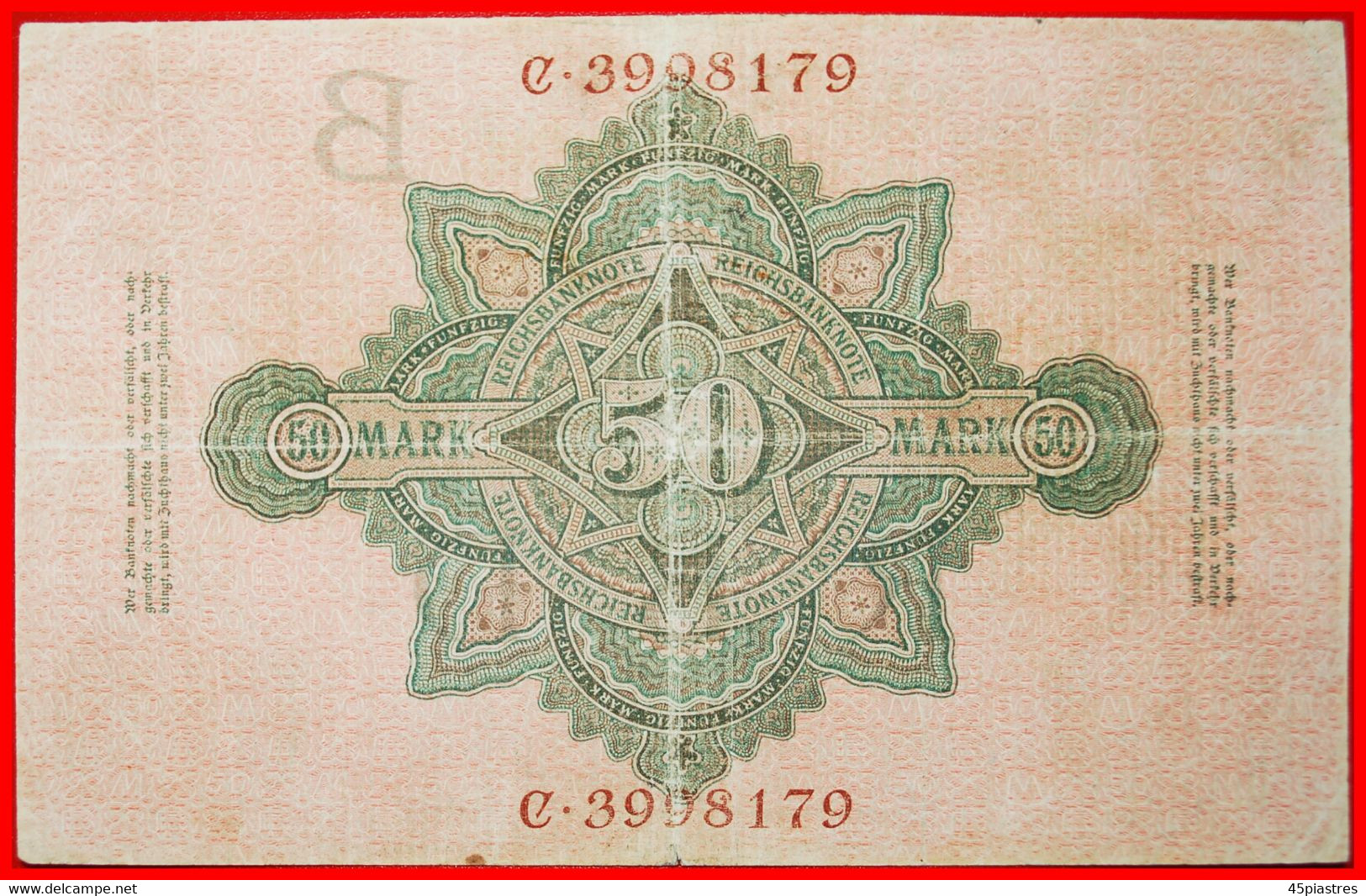 • REICHSBANKNOTE: GERMANY ★ 50 MARK 1910! LOW START ★ NO RESERVE! - 50 Mark