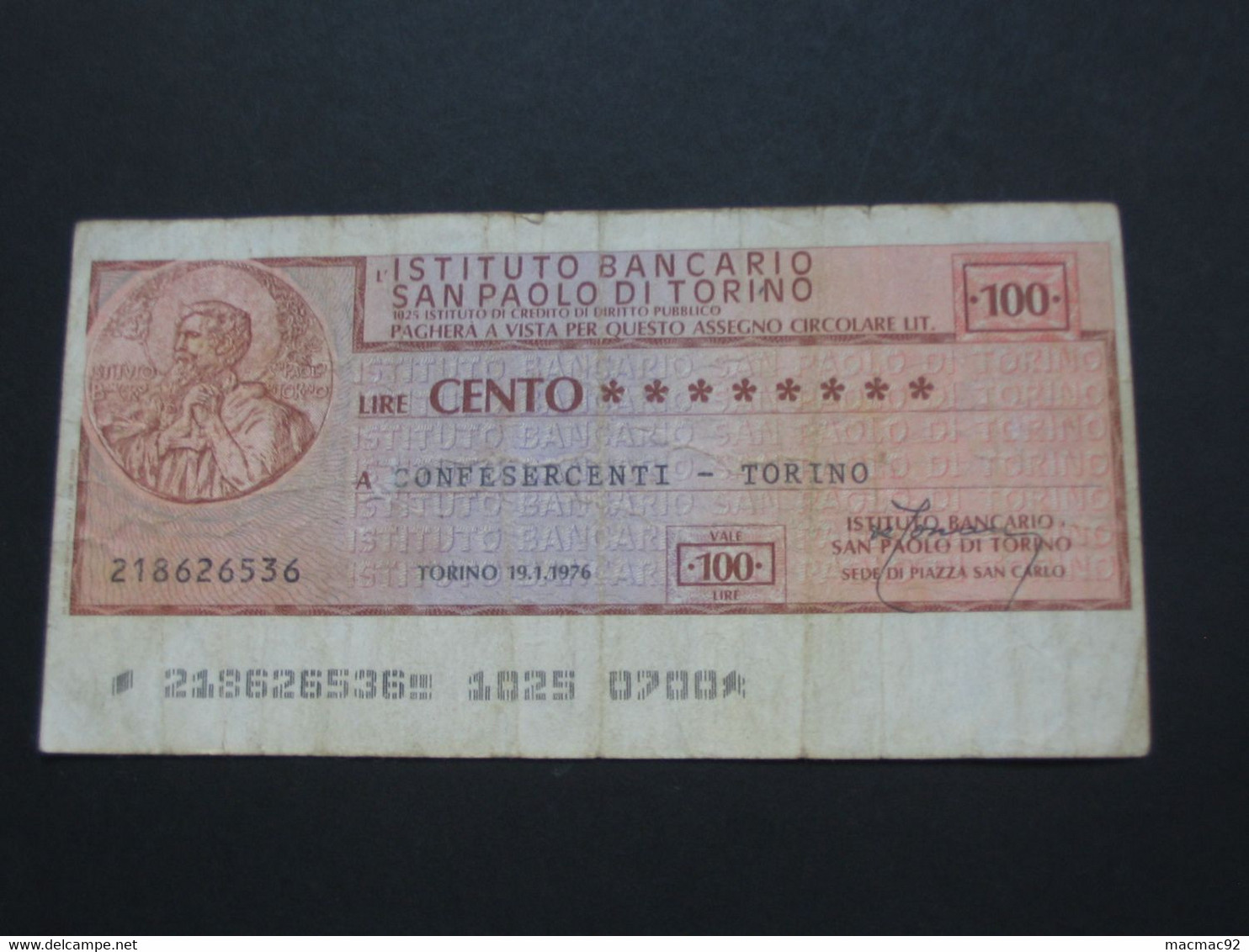 ITALIE - 100 Cento Lire- L'Istituto Bancario San Paolo Di Torino   **** EN ACHAT IMMEDIAT **** - 100 Liras