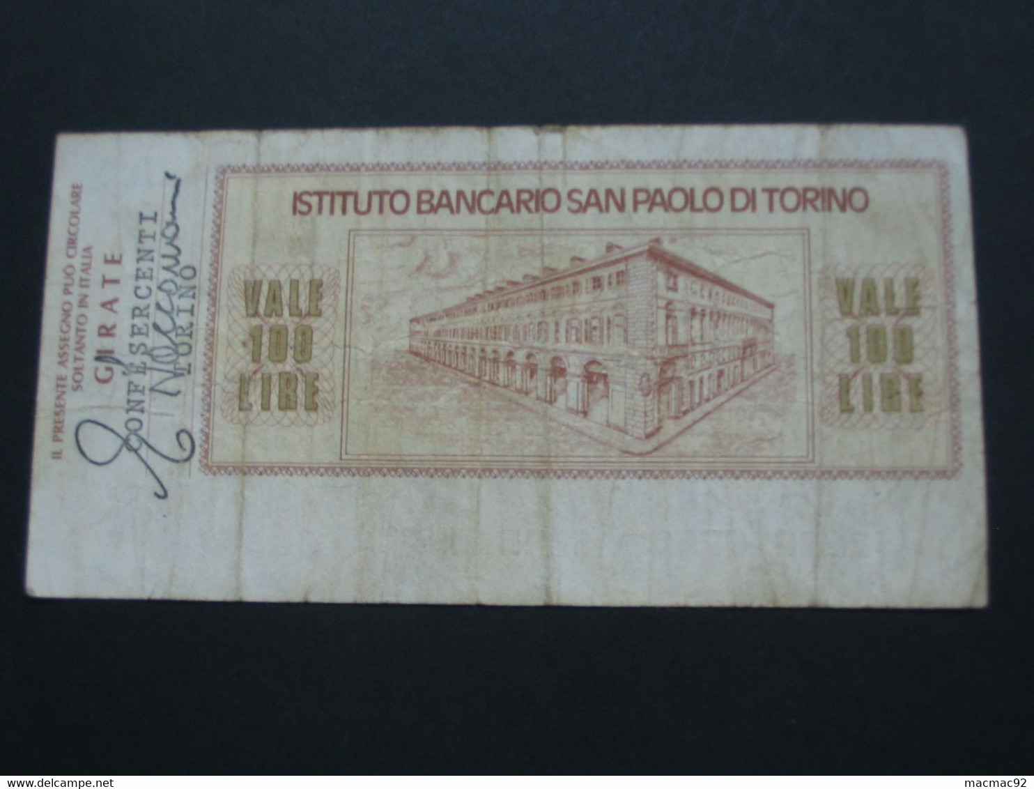 ITALIE - 100 Cento Lire- L'Istituto Bancario San Paolo Di Torino   **** EN ACHAT IMMEDIAT **** - 100 Liras