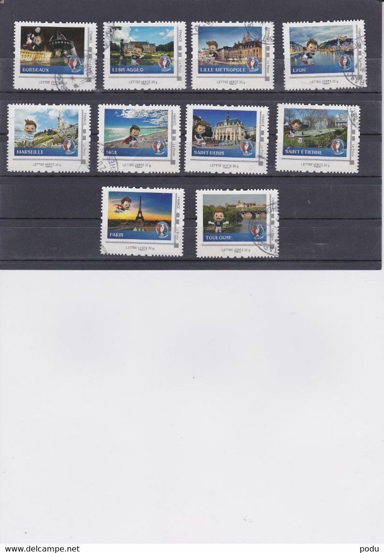 FRANCE Série Coupe D'Europe 2016 Issue Du COLLECTOR OBLITERE , 10 Timbres Prix 30,00 € - Collectors