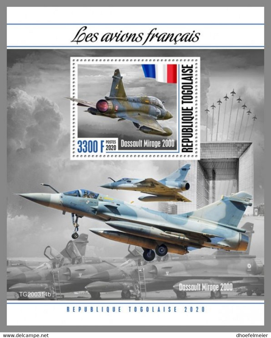 TOGO 2020 MNH French Planes Flugzeuge Avions S/S - OFFICIAL ISSUE - DHQ2047 - Aviones
