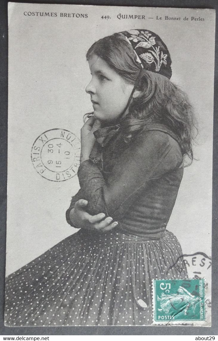 CPA 29 QUIMPER - Jeune Fille Au Bonnet De Perles - ELD 449 - Réf. L 57 - Quimper