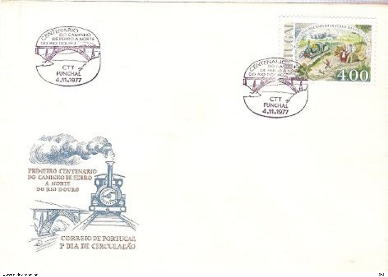Portugal & FDC Centenary Of The Railway To The North Of The Douro River, Funchal 1977 (1346 ) - Funchal