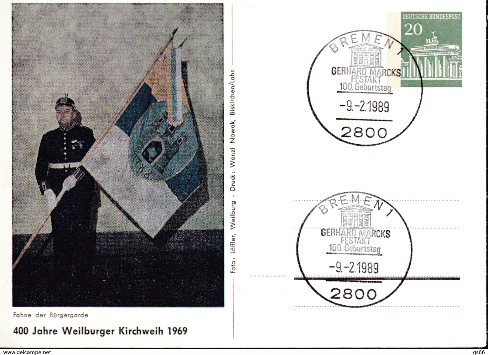 BRD, PP 043 C2/006d, 400 Jahre Weilburger Kirchweih 1969 - Private Postcards - Used