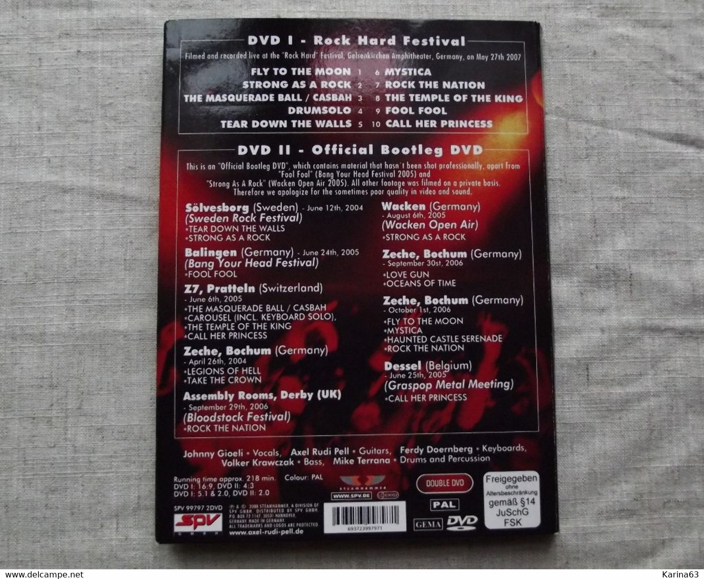 Axel Rudi Pell ‎– Live Over Europe - 2008 - Musik-DVD's