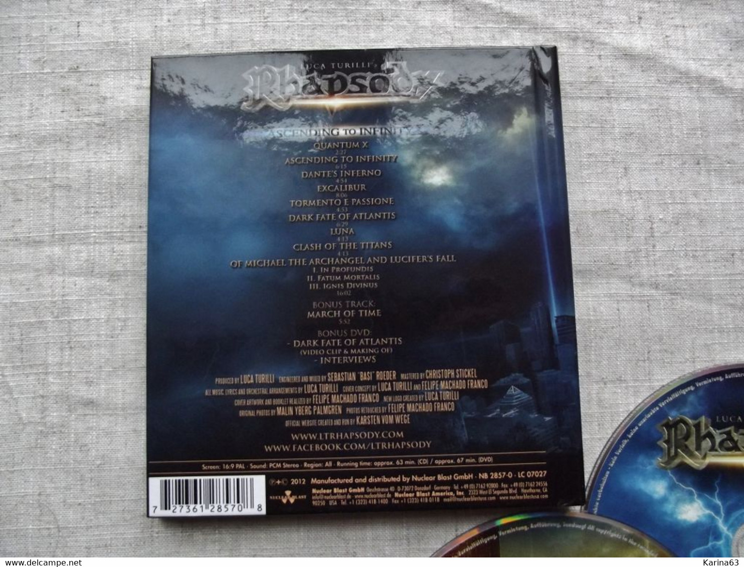 Luca Turilli's Rhapsody ‎– Ascending To Infinity - Limited Edition - Booklet  + CD/DVD - Edizioni Limitate