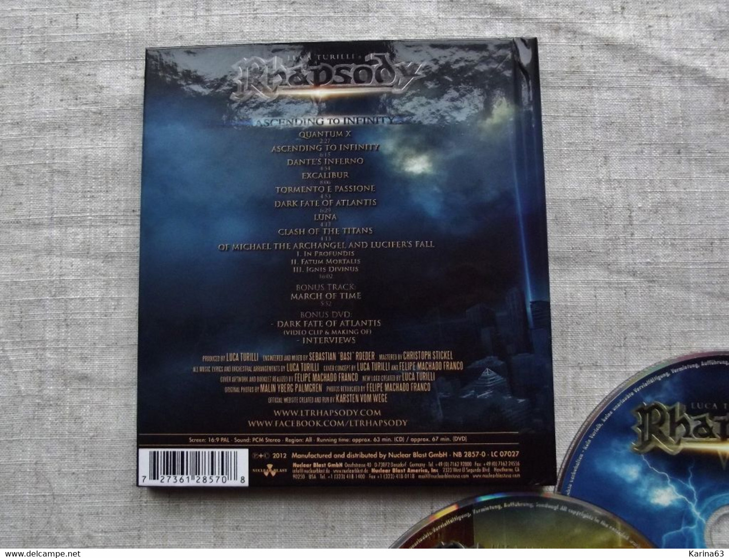 Luca Turilli's Rhapsody ‎– Ascending To Infinity - Limited Edition - Booklet  + CD/DVD - Limited Editions