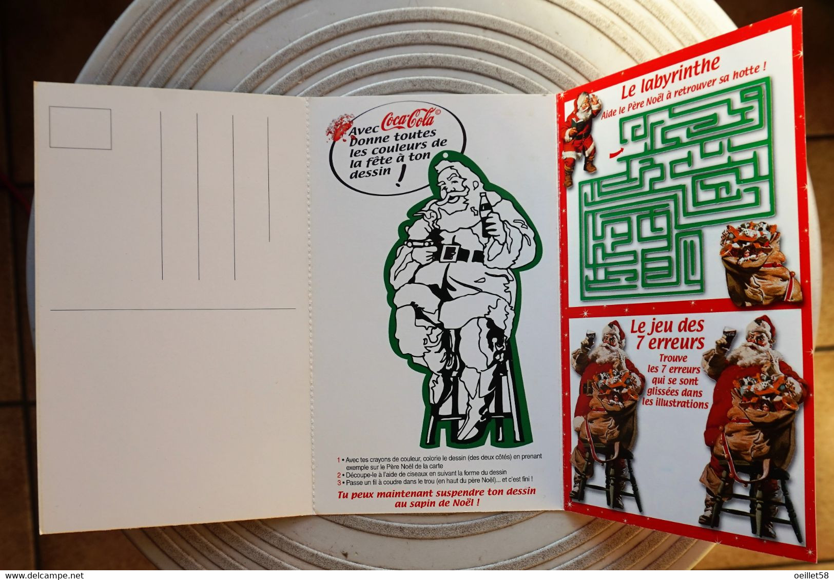 CARTE DE NOEL COCA COLA Avec Quelques Jeux - Postales