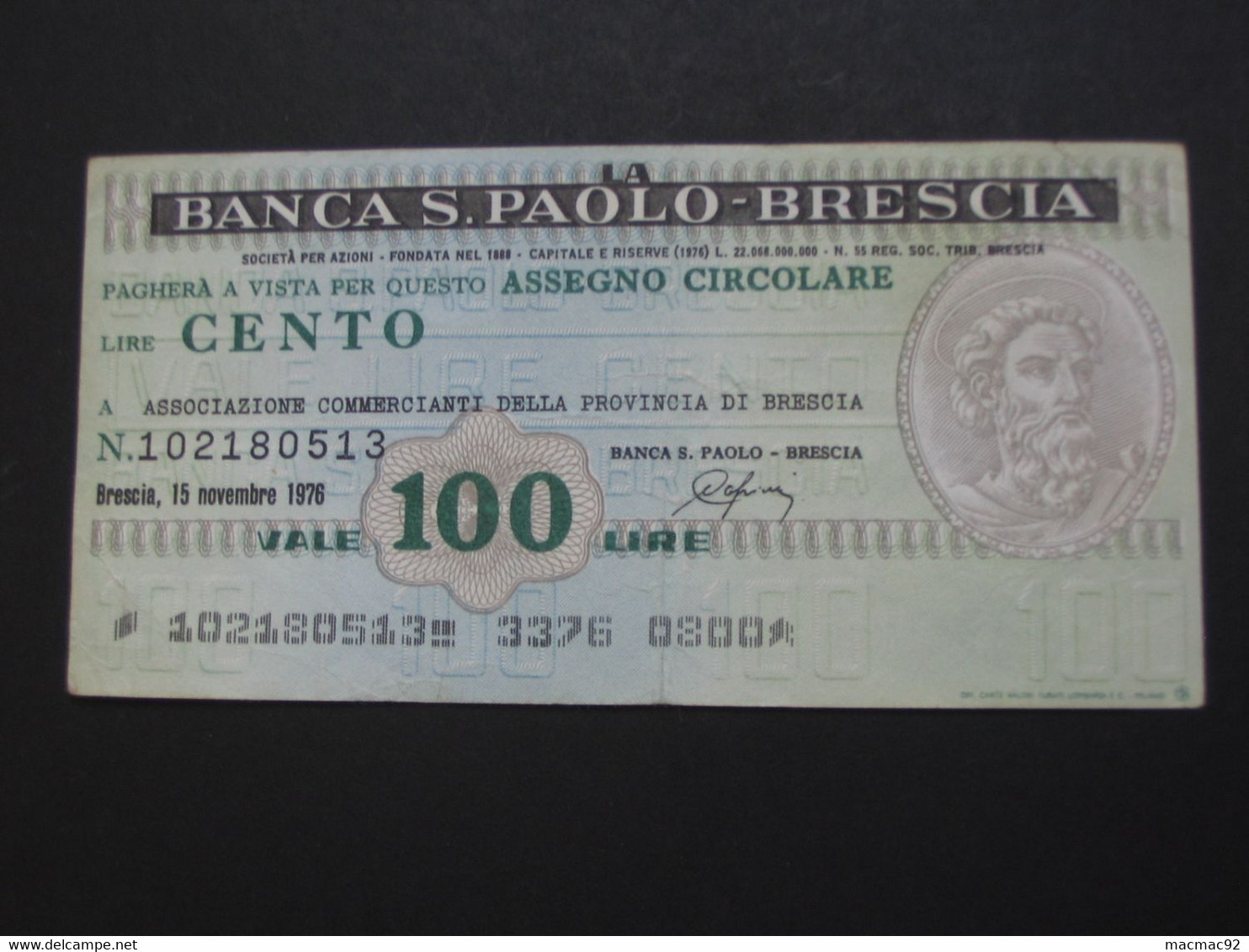 ITALIE - 100 Cento Lire - Banca S.Paolo - Brescia **** EN ACHAT IMMEDIAT **** - 100 Lire