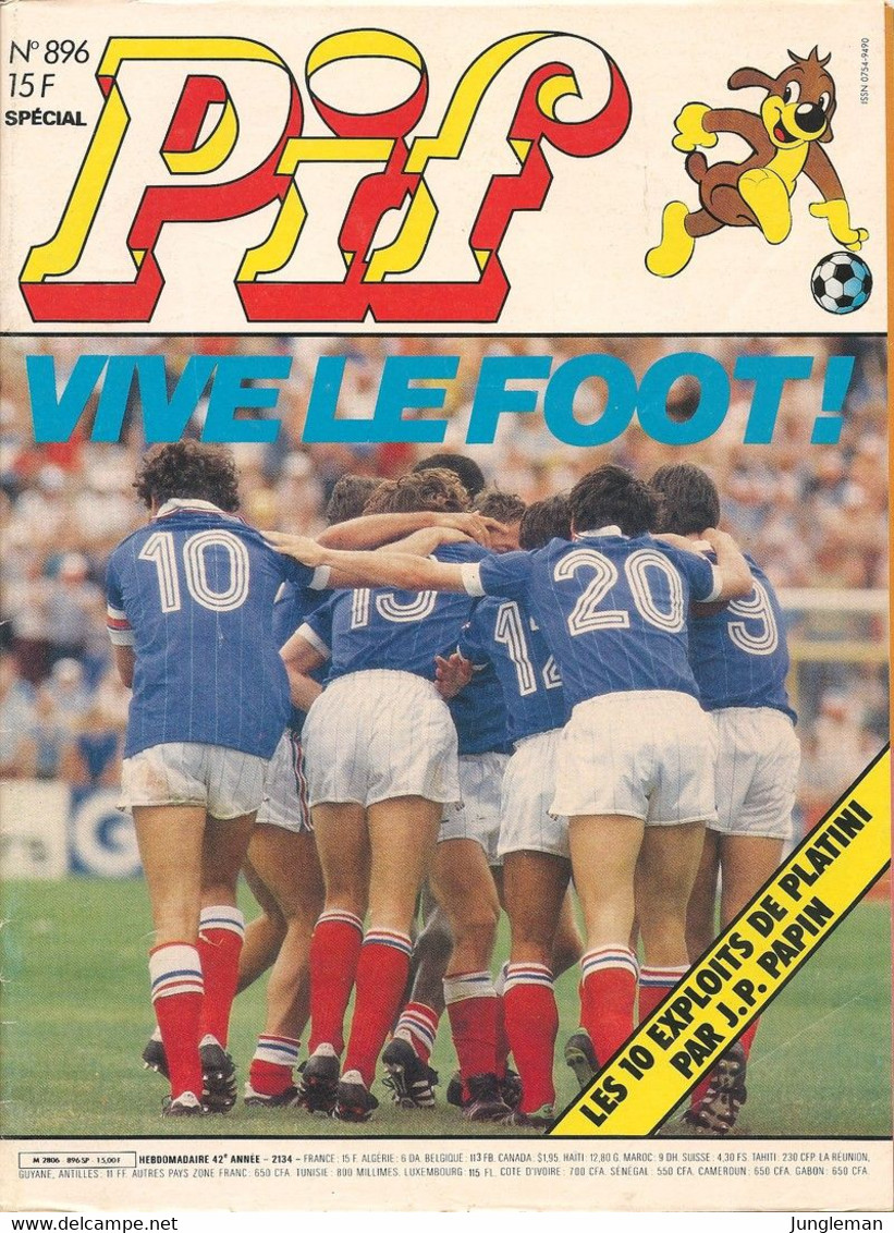 Pif N° 896 De Mai 1986 - Avec Smith & Wesson, Hercule, Pifou, Dicentim, Tarao, Panic Circus, Michel Platini, Foot - BE - Pif & Hercule