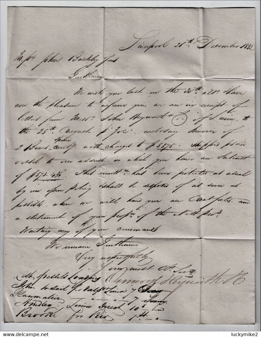 1832  Letter To "Th's Buckley & Sons, Broadhead,".   Very Poor, But Rare 'Dobcrofs / P.P.'   0966   Price Adj 21/07/21 - ...-1840 Precursori