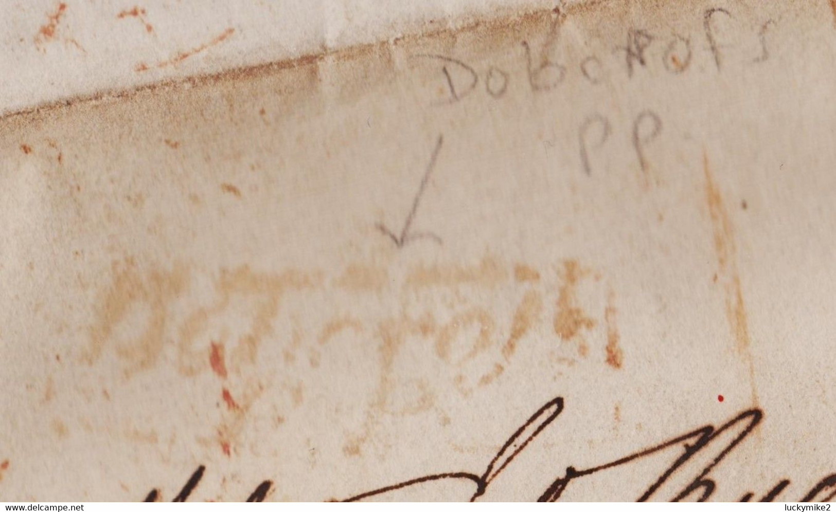 1832  Letter To "Th's Buckley & Sons, Broadhead,".   Very Poor, But Rare 'Dobcrofs / P.P.'   0966   Price Adj 21/07/21 - ...-1840 Precursori