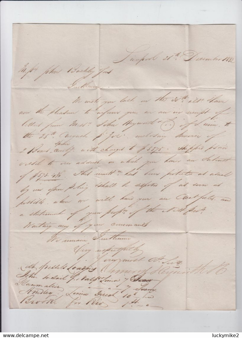 1832  letter to "Th's Buckley & Sons, Broadhead,".   Very poor, but rare 'Dobcrofs / P.P.'   0966   price adj 21/07/21