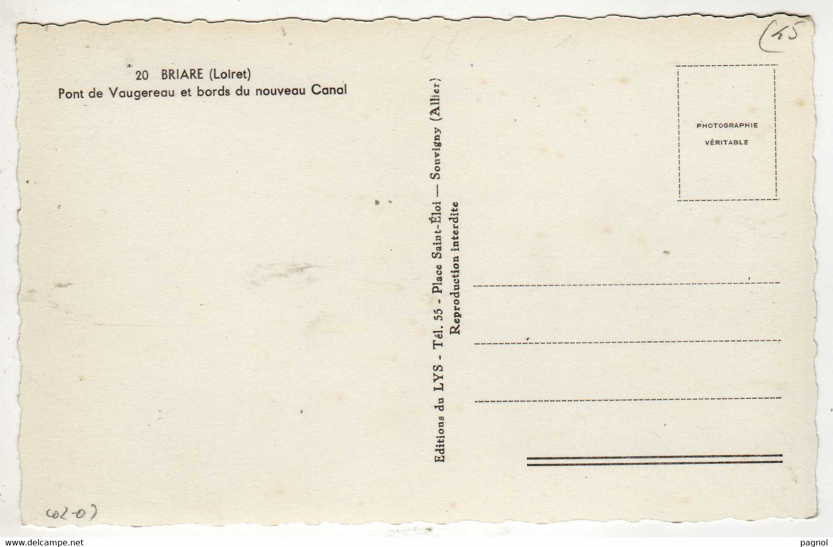 Canaux - Péniches : 45 : Briare : Pont Vaugereau Et Bords Du Nouveau Canal ( Cpsm P.F. ) - Binnenschepen