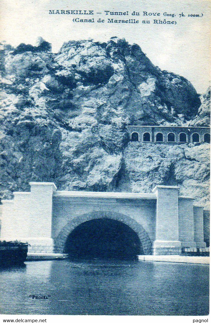 Canaux - Péniches : 13 : Marseille : Tunnel De Rove - Canal De Marseille Au Rhône - Binnenschepen