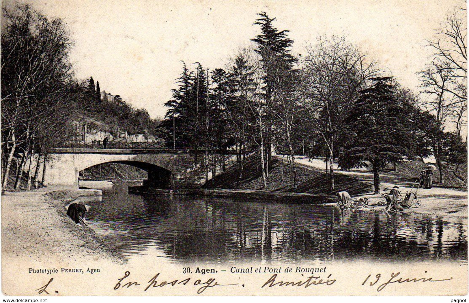 Canaux - Péniches : 47 : Agen : Canal Et Pont De Rouquet - Houseboats
