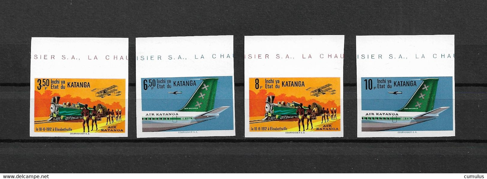 COB N°75/78 ND "Air Katanga" Non Dentelé Côte 32.00 € XX MNH - Katanga