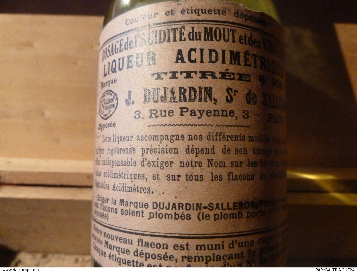 OENOLOGIE : BOITE BOIS DE LA MAISON SALLERON-DUJARDIN. - Altri & Non Classificati