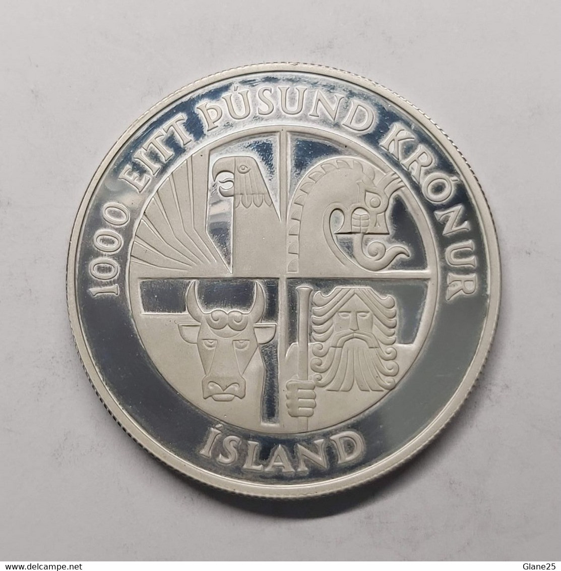 Ijsland 1000 Kronur 1974 KM# 21 1100th Anniversary - First Settlement Republic Of Iceland (1944 - 1980) - Islandia