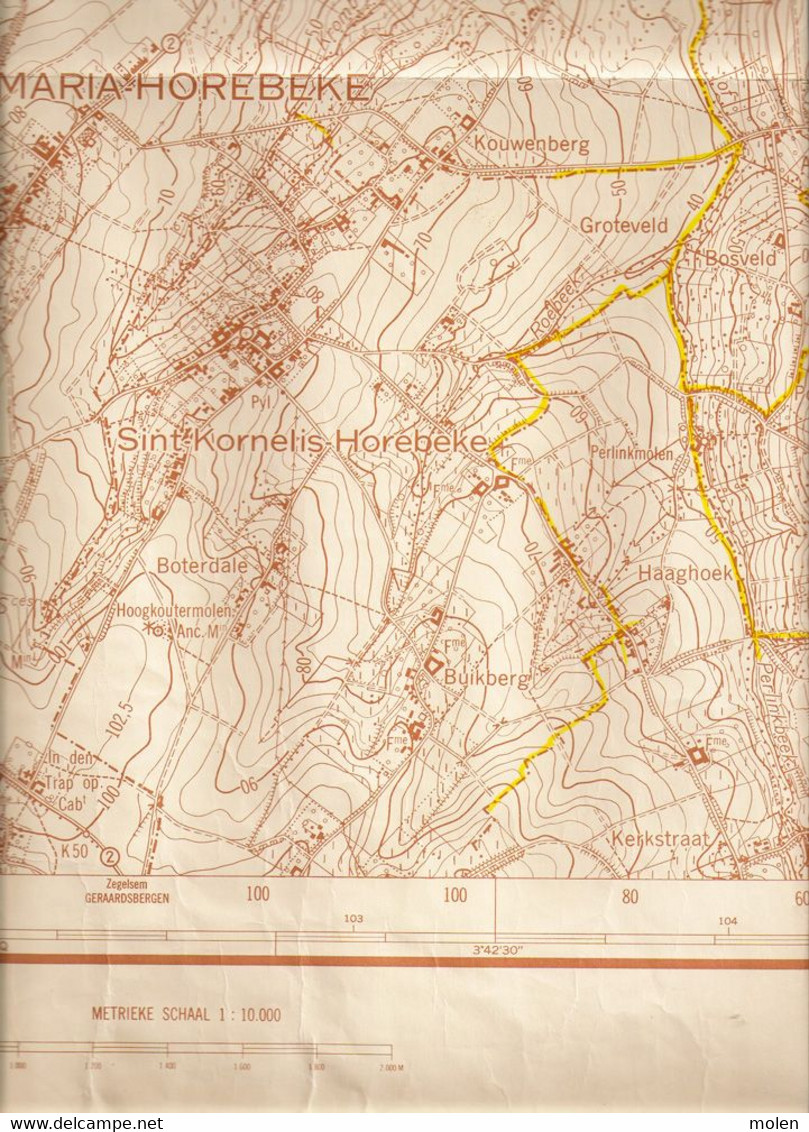 ©1953 STAFKAART SINT-MARIA-HOREBEKE ZWALM ZINGEM NEDERZWALM-HERMELGEM WELDEN MUNKZWALM ENAME ELST DENIJS-BOEKEL S201