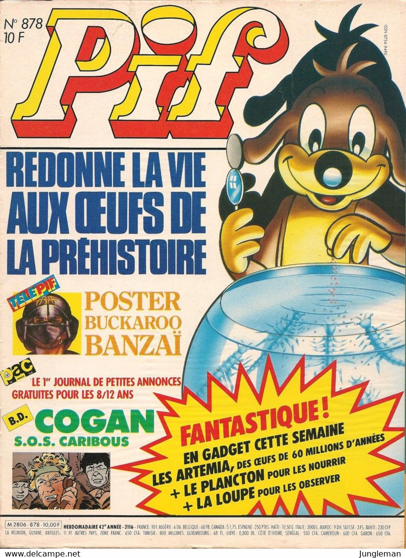 Pif N° 878 De Janvier 1986 - Avec Dicentim, Cogan, Hercule, Les Rigolus Et Les Tristus - BE - Pif & Hercule