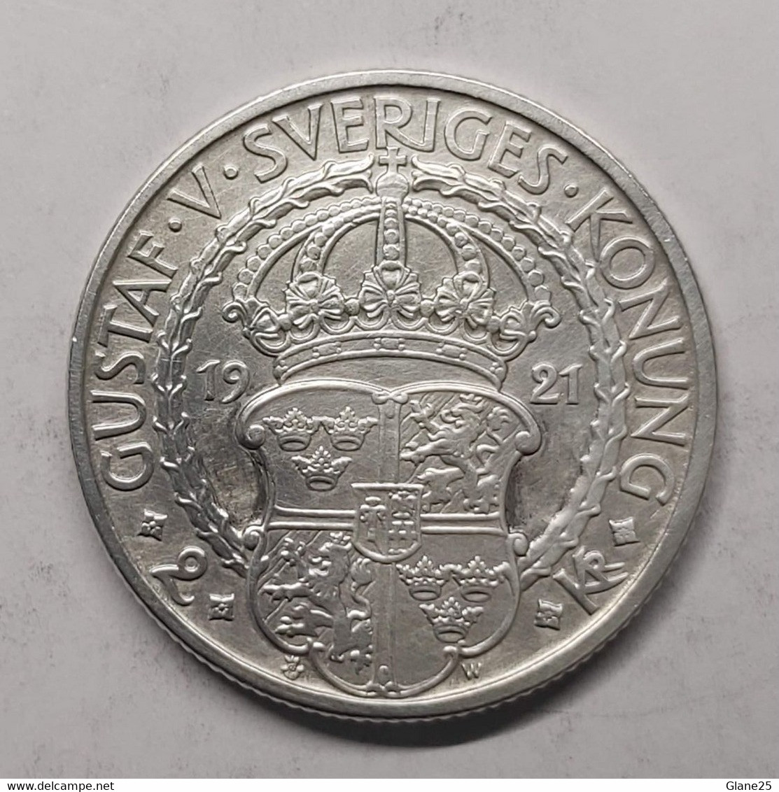 Zweden 2 Kronor 1921 KM# 799 400th Anniversary - War Of Liberation King Gustav V (1908 - 1950) - Suecia