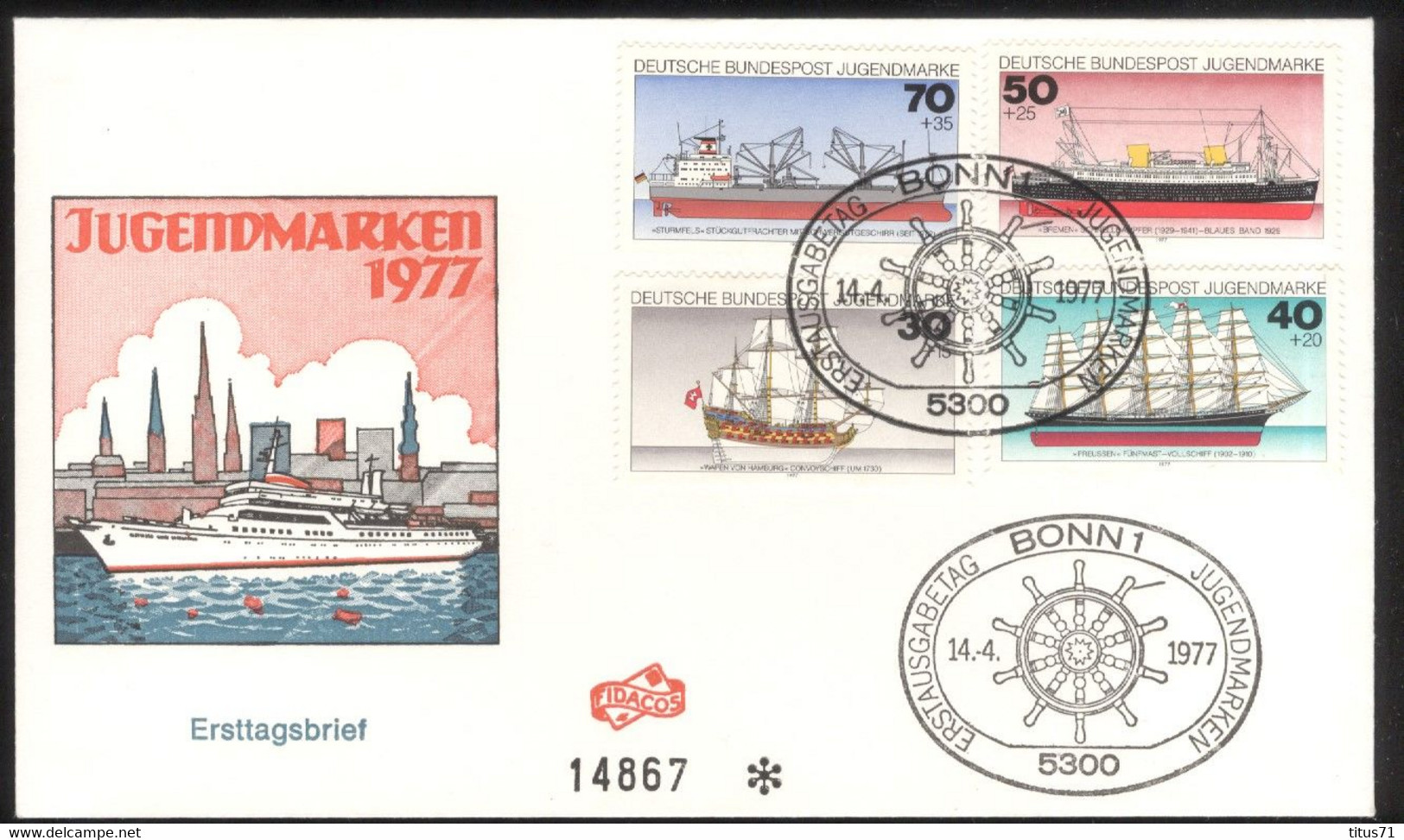 FDC Allemagne / Germany 1977 - Thème Voiliers / Sailboats - Sammlungen