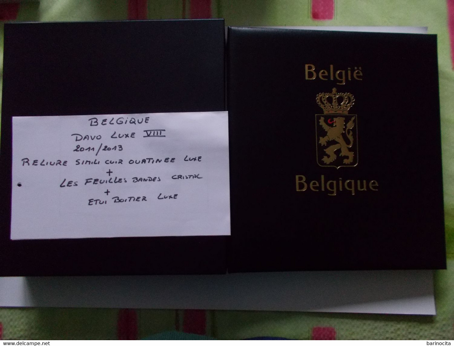 BELGIQUE -  DAVO Luxe   Album VIII 8   RELIURE  Ouatinnée + BOITIER  + Contenant Feuilles De L'année 2011 A 2013 - Bindwerk Met Pagina's