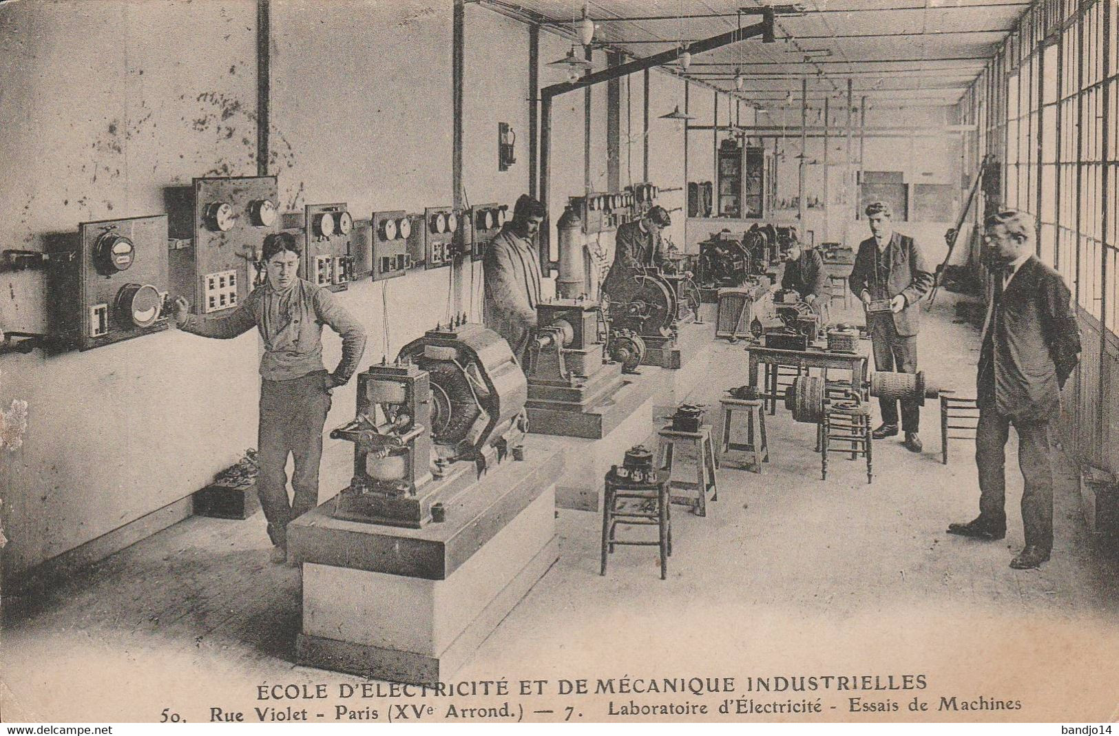 Paris XV- Ecole  D'Electricité - Ecole  Violet  - Laboratoire D'électricité - Essais De Machines  - Scan Recto-verso - Arrondissement: 15