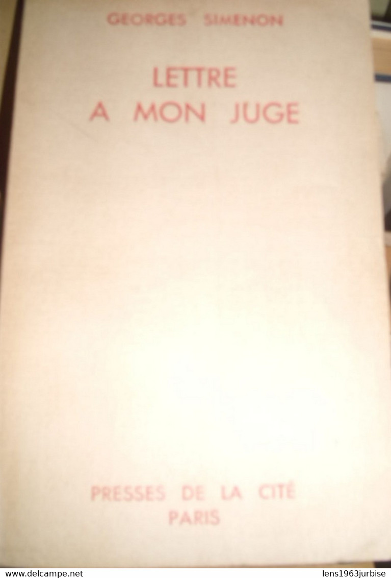 SIMENON Georges, Lettre A Mon Juge - Belgische Autoren