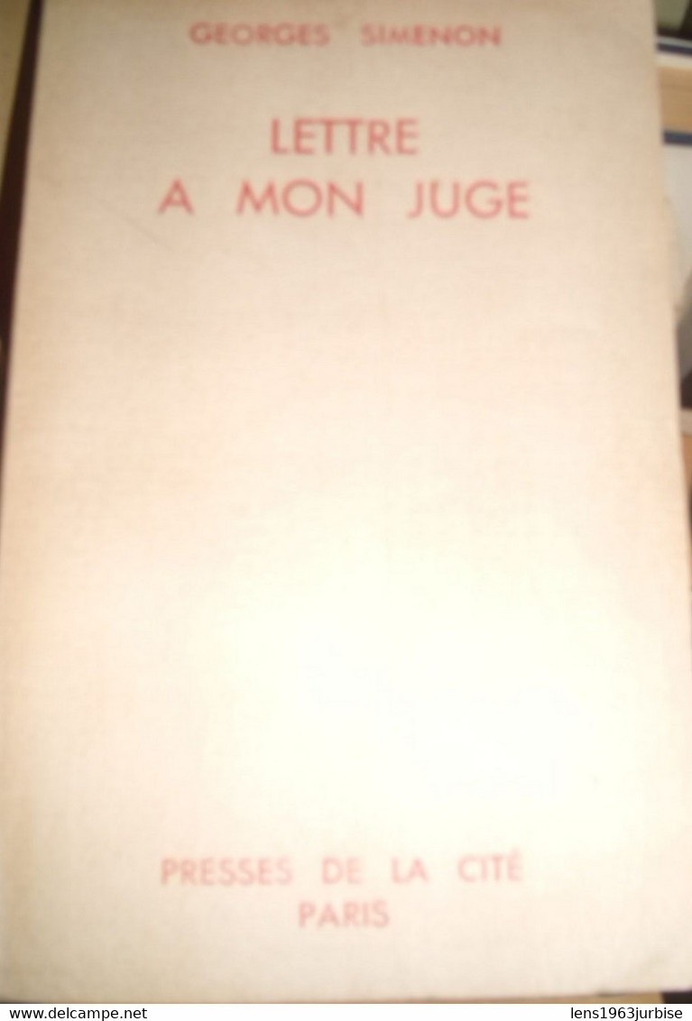 SIMENON Georges, Lettre A Mon Juge - Belgian Authors
