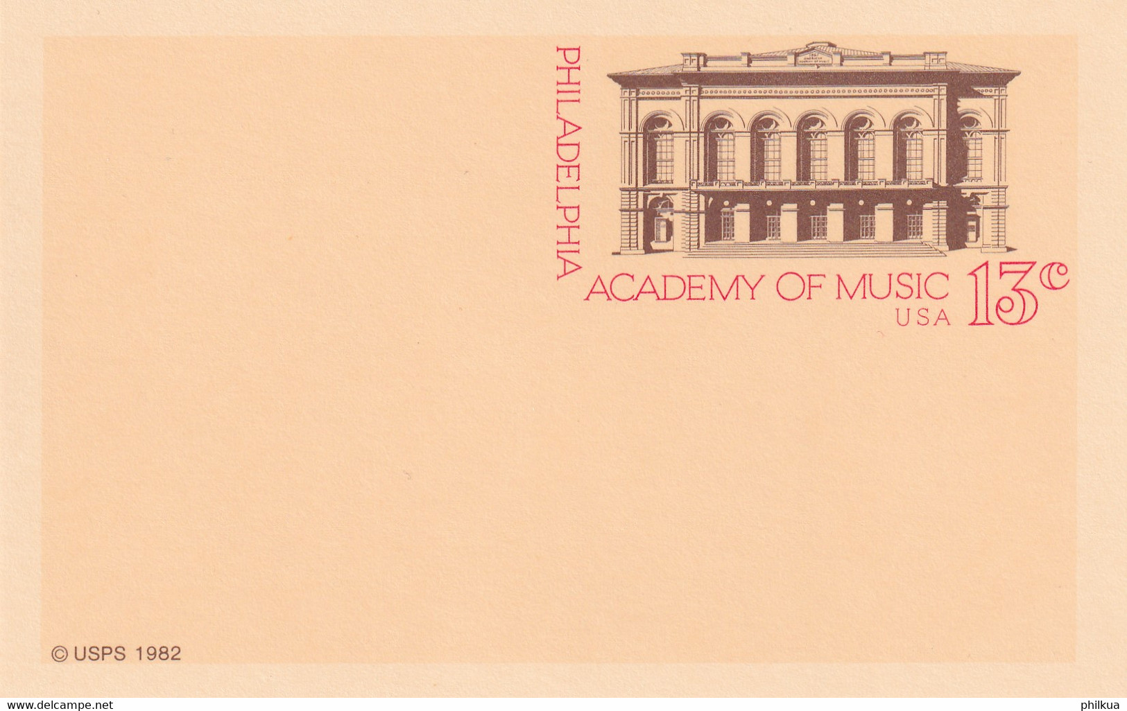 USA Postkarte Postfrisch/**/MNH Academy Of Music Philadelphia - Sonstige & Ohne Zuordnung