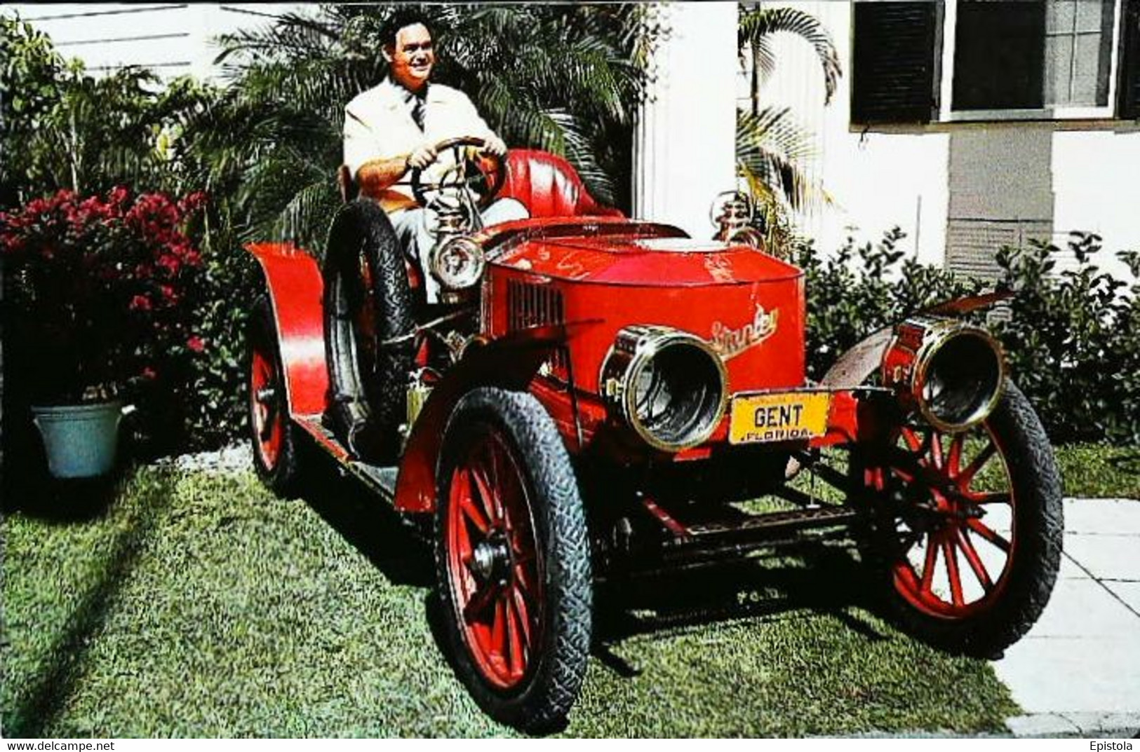 ►  Automobile Vintage James MELTON &  1907 STANLEY STEAMER  . - TAMPA BAY Fl  USA 1954. - American Roadside