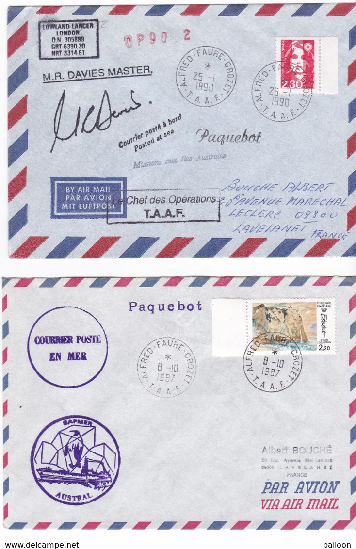 TAAF - Lot De 10 Enveloppes De Crozet - Collections, Lots & Séries