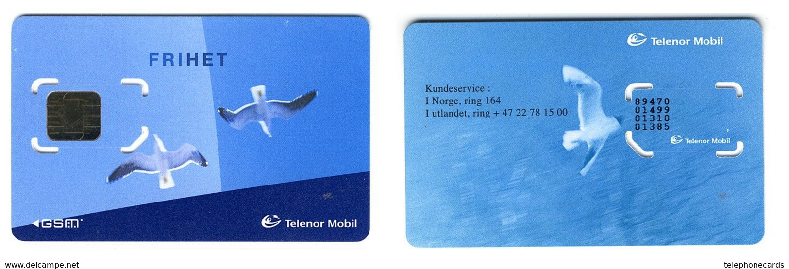 Early GSM SIM Carte Avec Puce Original / Mint___FRIHET Telnor Mobile___sea Gulls Birds___NORWAY Norge - Noorwegen