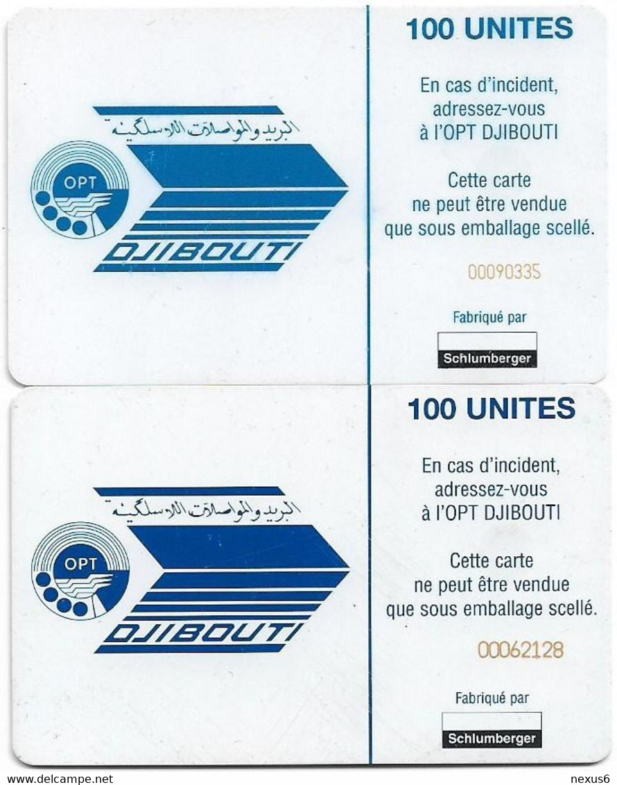 Djibouti - OPT - Salt Lake (2 Red CN. Variants, Small, Big) SC7,  100Units, Used - Gibuti