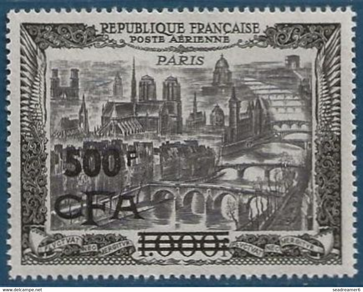 France Colonies Reunion CFA 1951 Poste Aerienne N°51** 1000 FR Paris Superbe ! - Andere & Zonder Classificatie