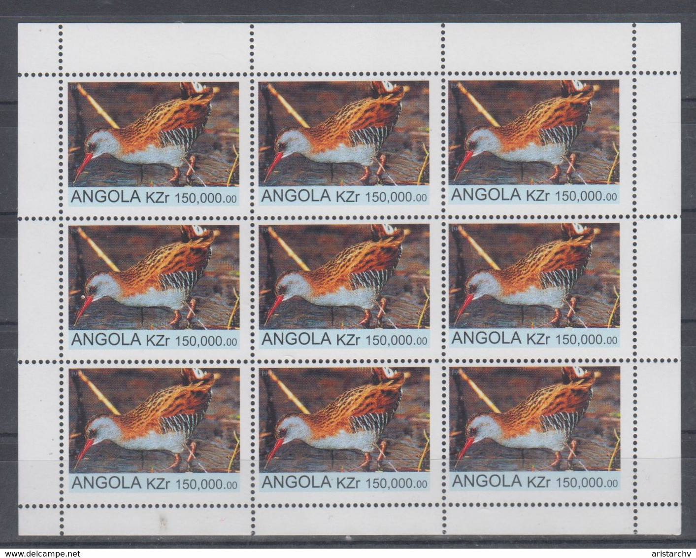 ANGOLA 1999 BIRD PATRIDGE SHEETLET - Grey Partridge