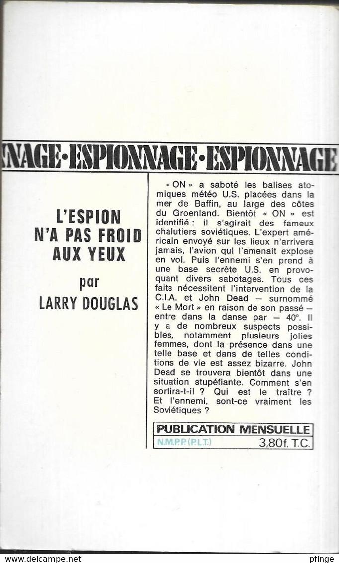 L'espion N'a Pas Froid Aux Yeux Par Larry Douglas   - L'arabesque Espionnage N°587 - Editions De L'Arabesque