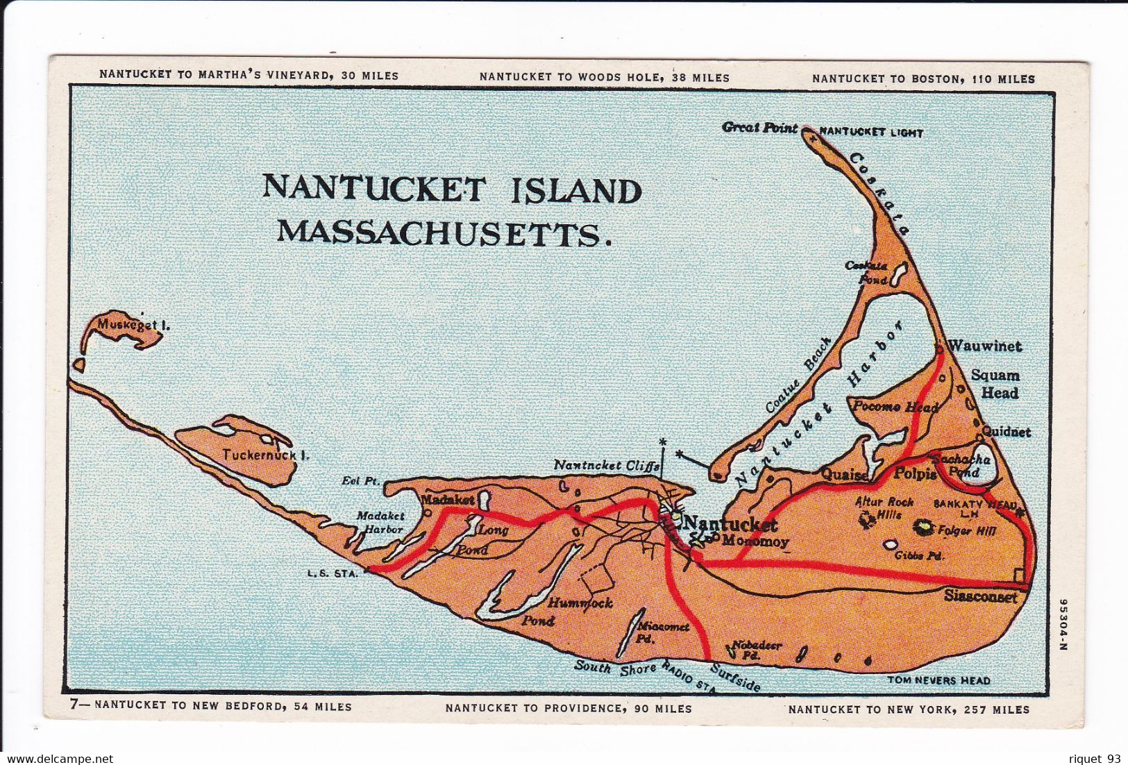 NANTUCKET ISLAND (carte Géographique) - Nantucket