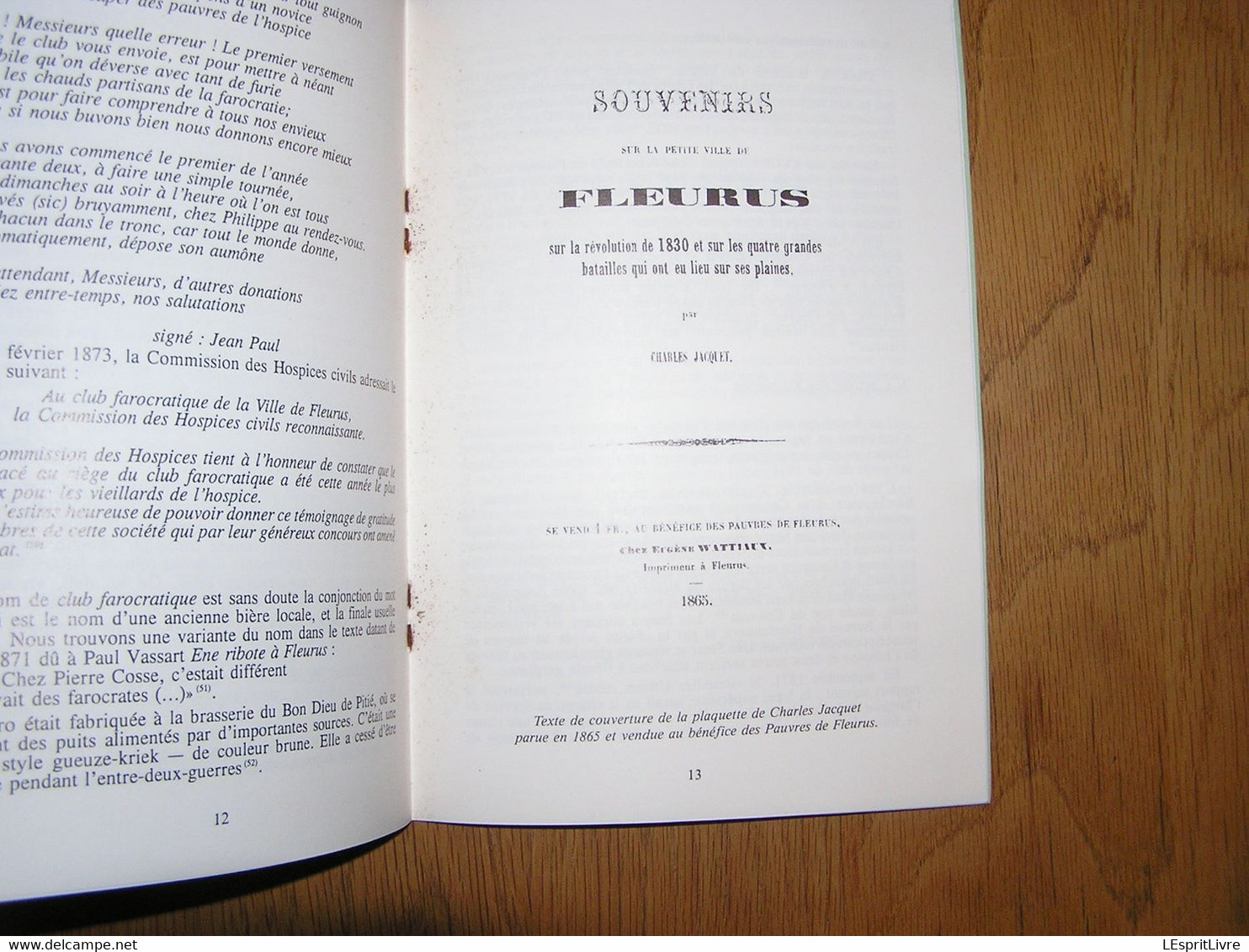 SOCIETE D'HISTOIRE DES COMMUNES DE FLEURUS N° 25 Régionalisme Hainaut Hospice Oeuvres De Bienfaisance Hopital - België