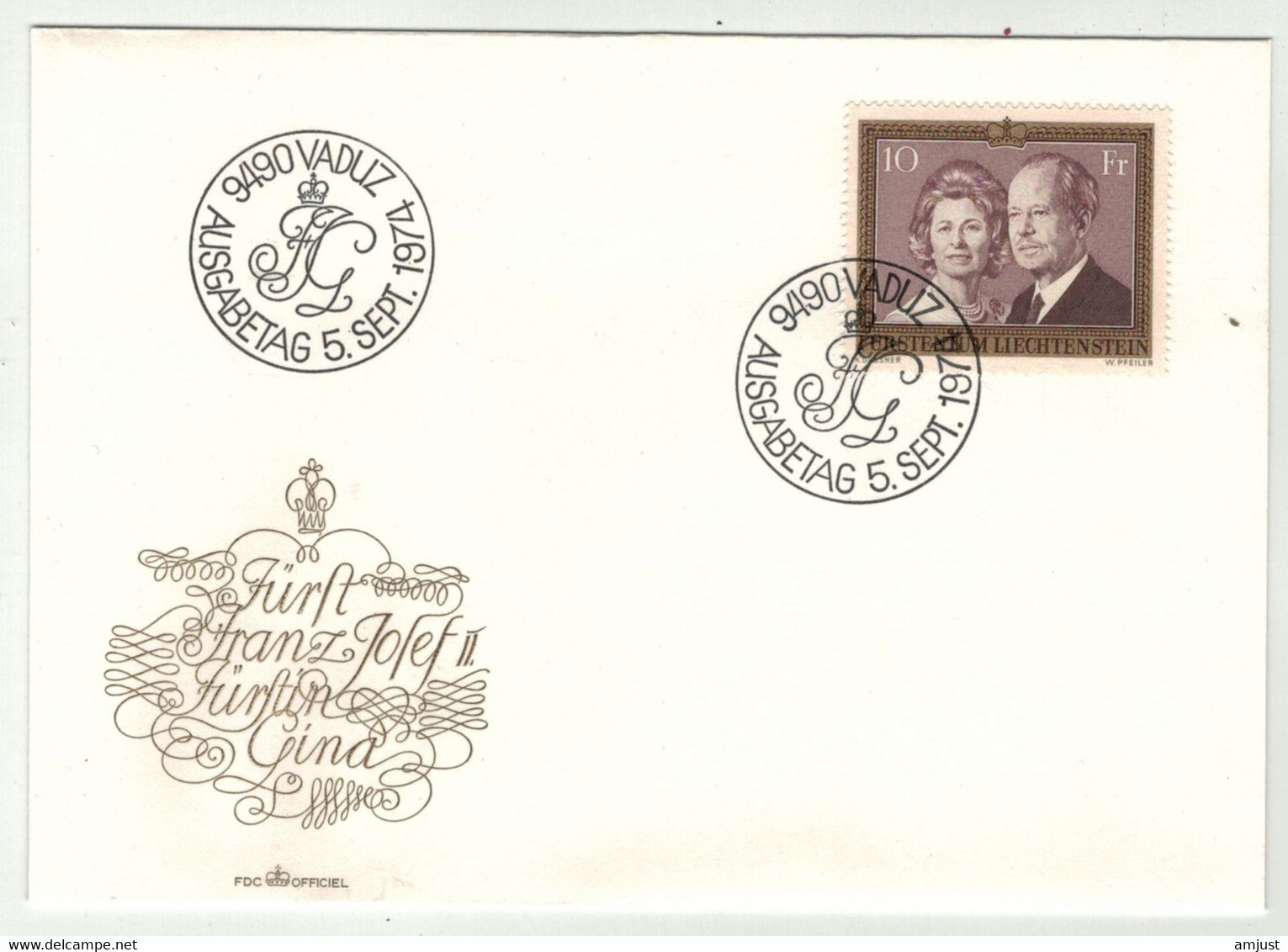 Liechtenstein // 1974 // Lettre 1er Jour, Couple Princier - Brieven En Documenten