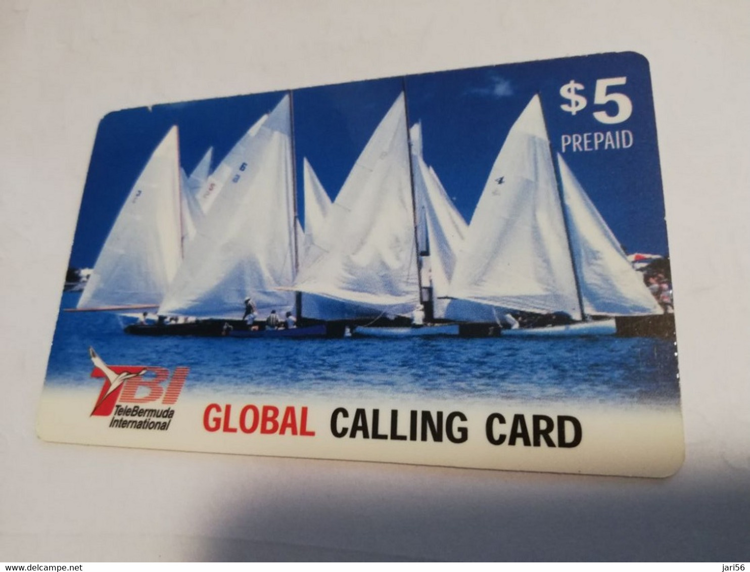 BERMUDA  $5  -  BERMUDA  SAILING BOAT       PREPAID CARD  Fine USED  TBI TELEBERMUDA INTERNATIONAL **3961** - Bermudes