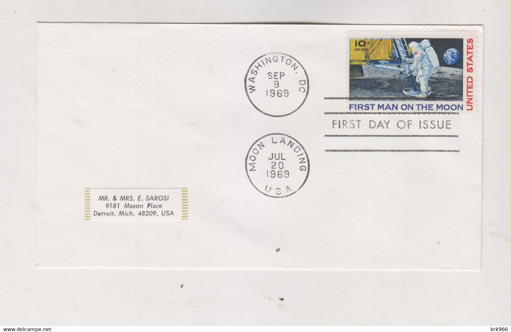 UNITED STATES SPACE 1969 Nice Cover - North  America