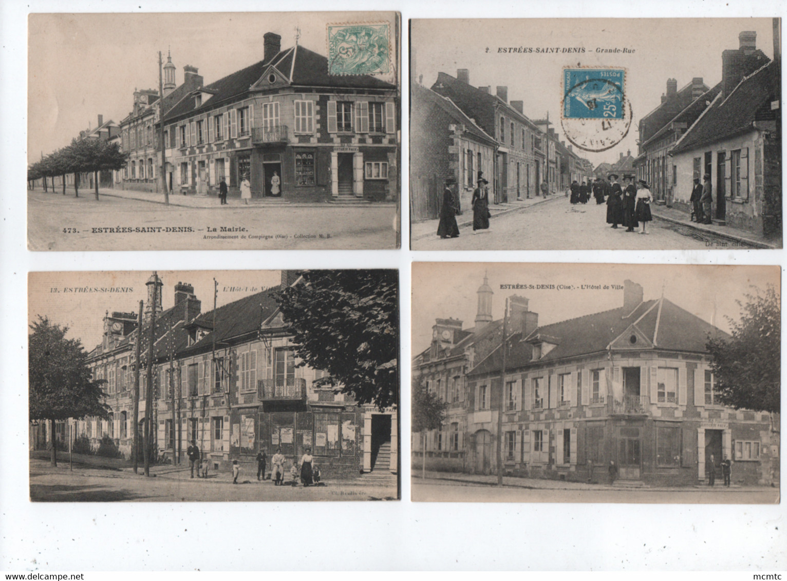 4 Cartes  -  Estrees Saint Denis   -   Oise 60  - - Estrees Saint Denis