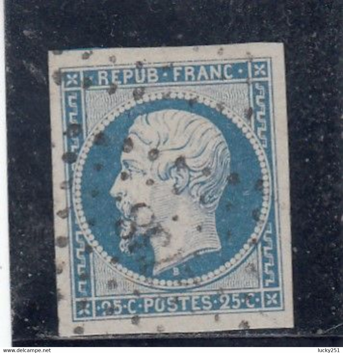 France - Année 1852 - N°YT 10 - 25c Bleu - Obl. Losange PC - 4 Belles Marges - Signé - 1852 Louis-Napoleon