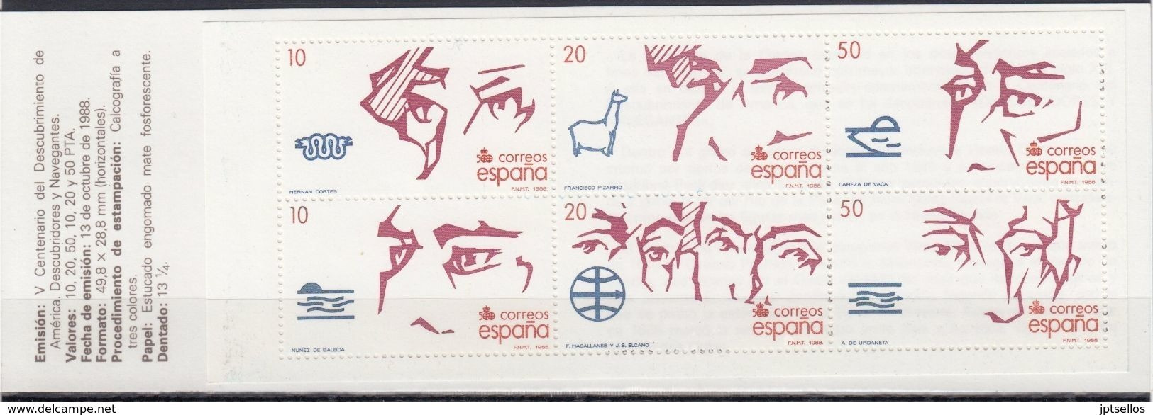 ESPAÑA 1988 CARNET Nº 2969 NUEVO - Blocks & Sheetlets & Panes