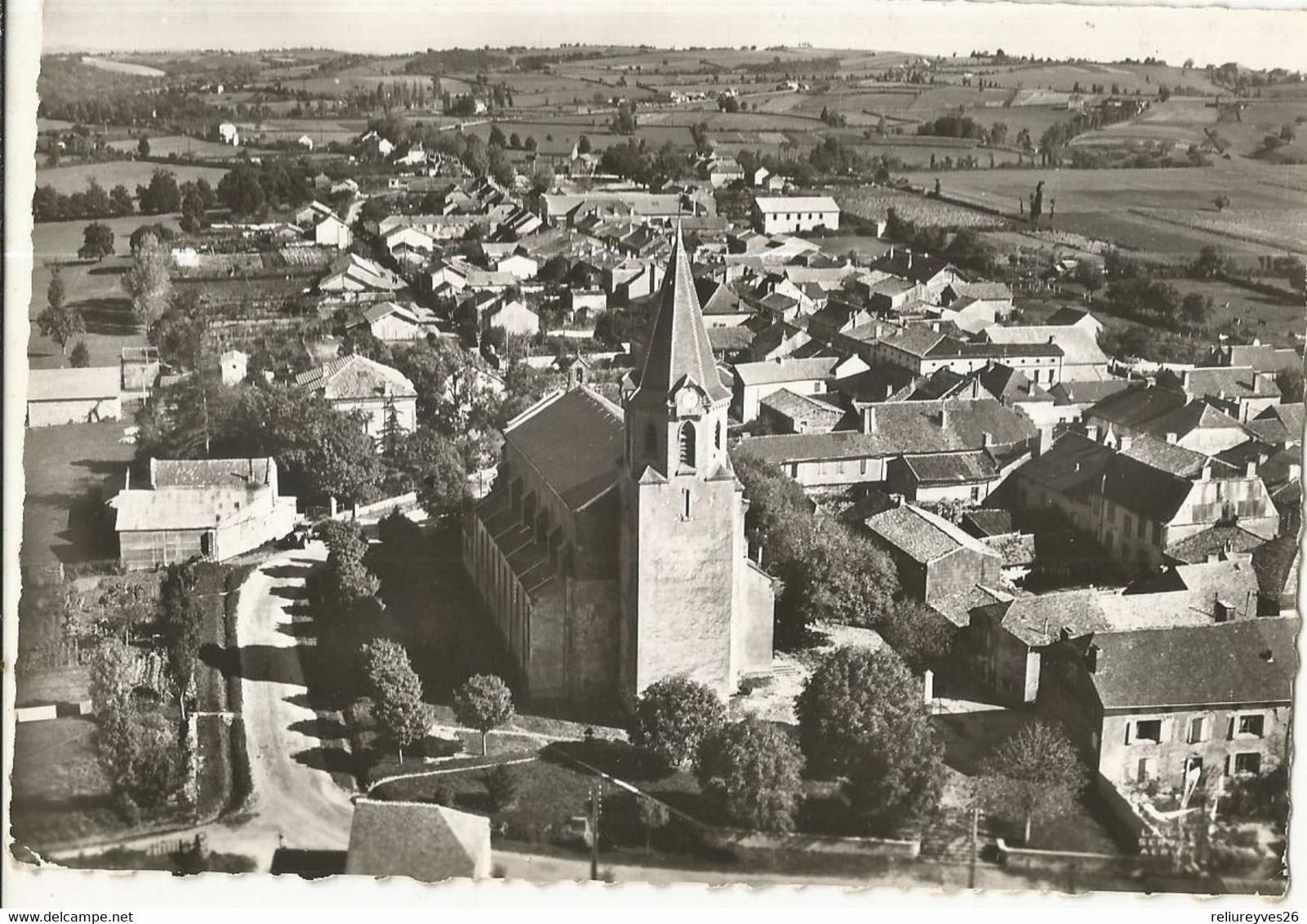 CPSM , D.81 ,N°3, En Avion Au-dessus De Valence-d'Albigeois , L' église . Ed. Lapie - Valence D'Albigeois